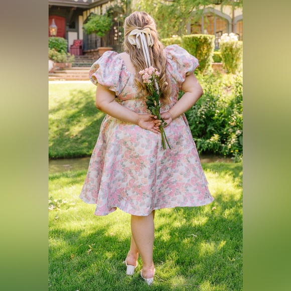 IVY CITY NWT PASTEL FLORAL IVANA DRESS 5X - Picture 4 of 9